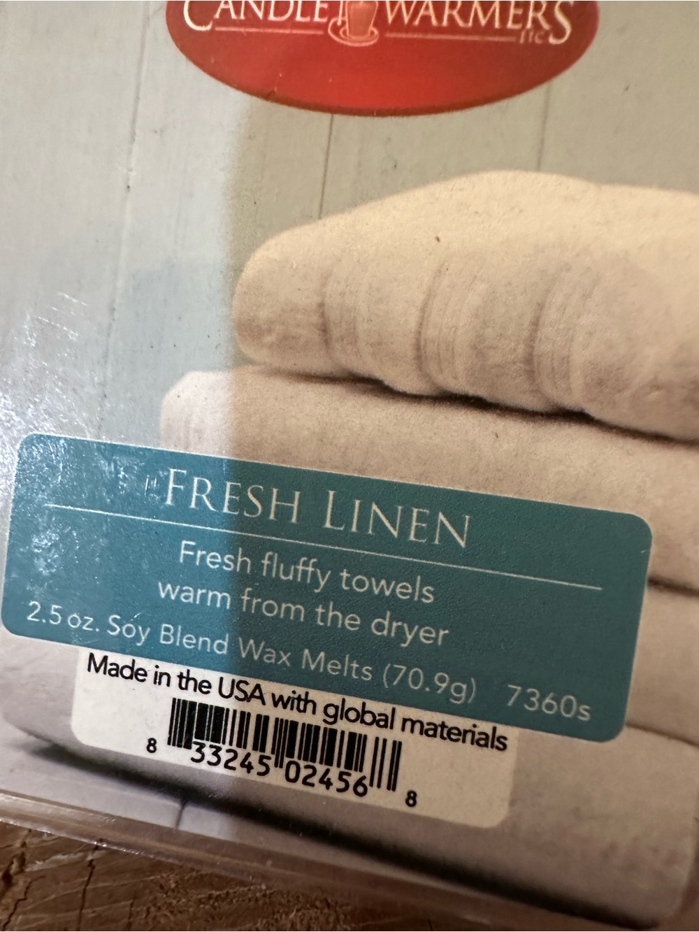 Fresh Linen Wax Melts - for candle warmers 2 packs